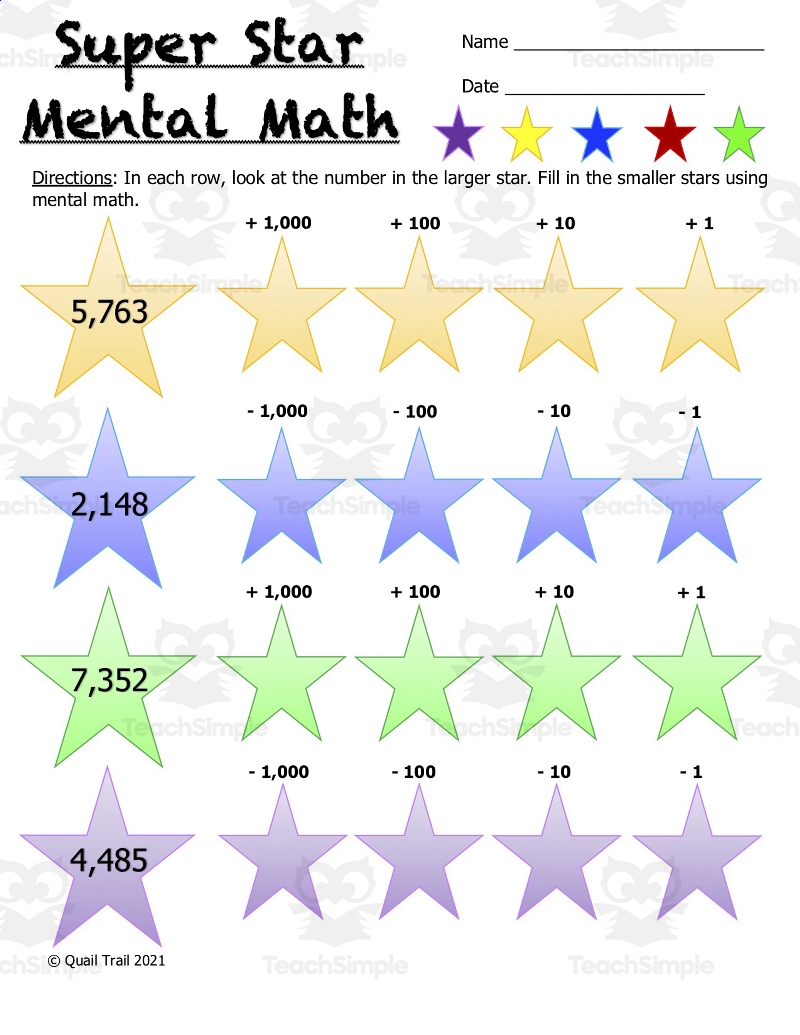 SuperStar Math By Teach Simple