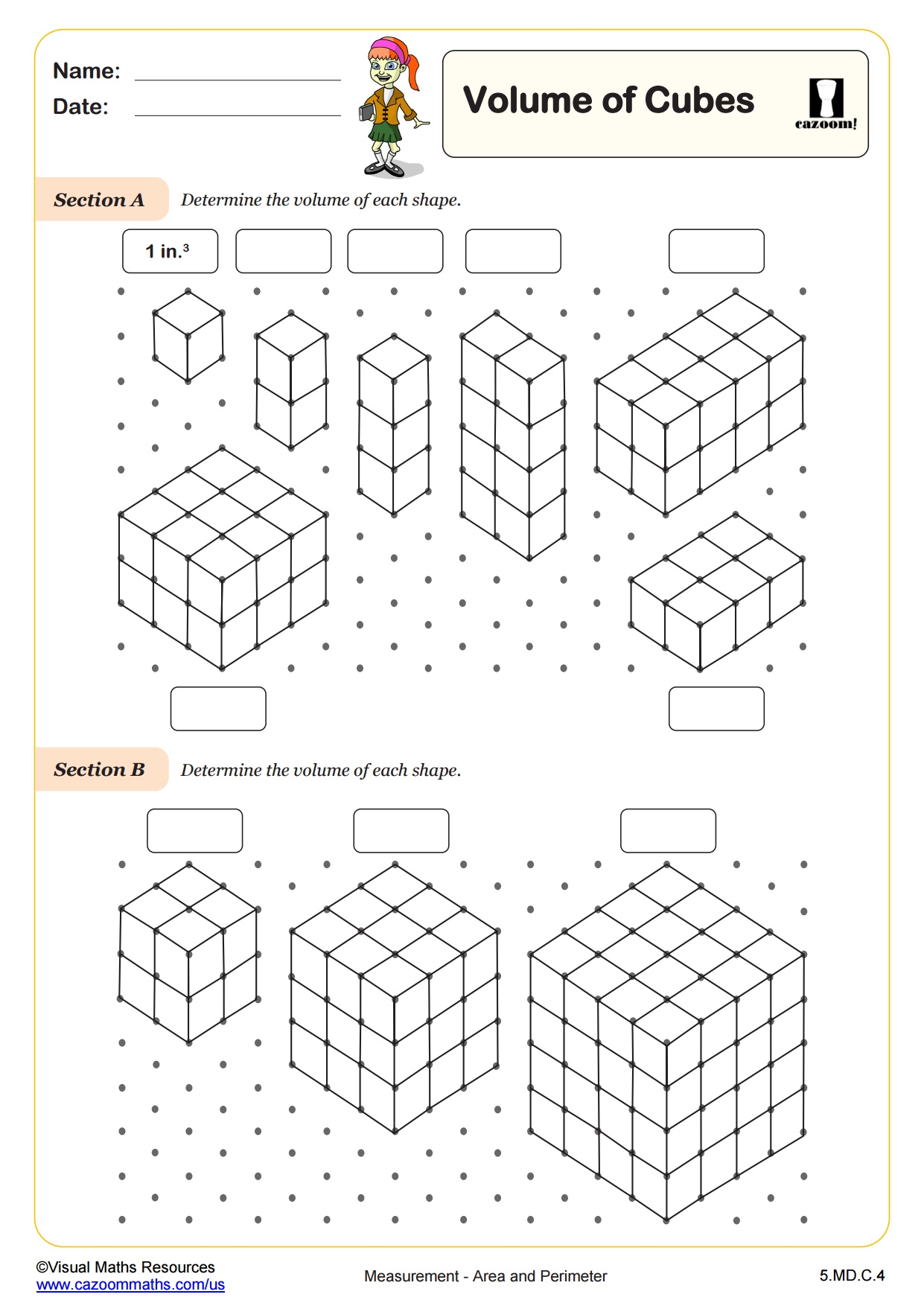 Surface Area And Volume Worksheets Printable PDF Worksheets Cazoom Math