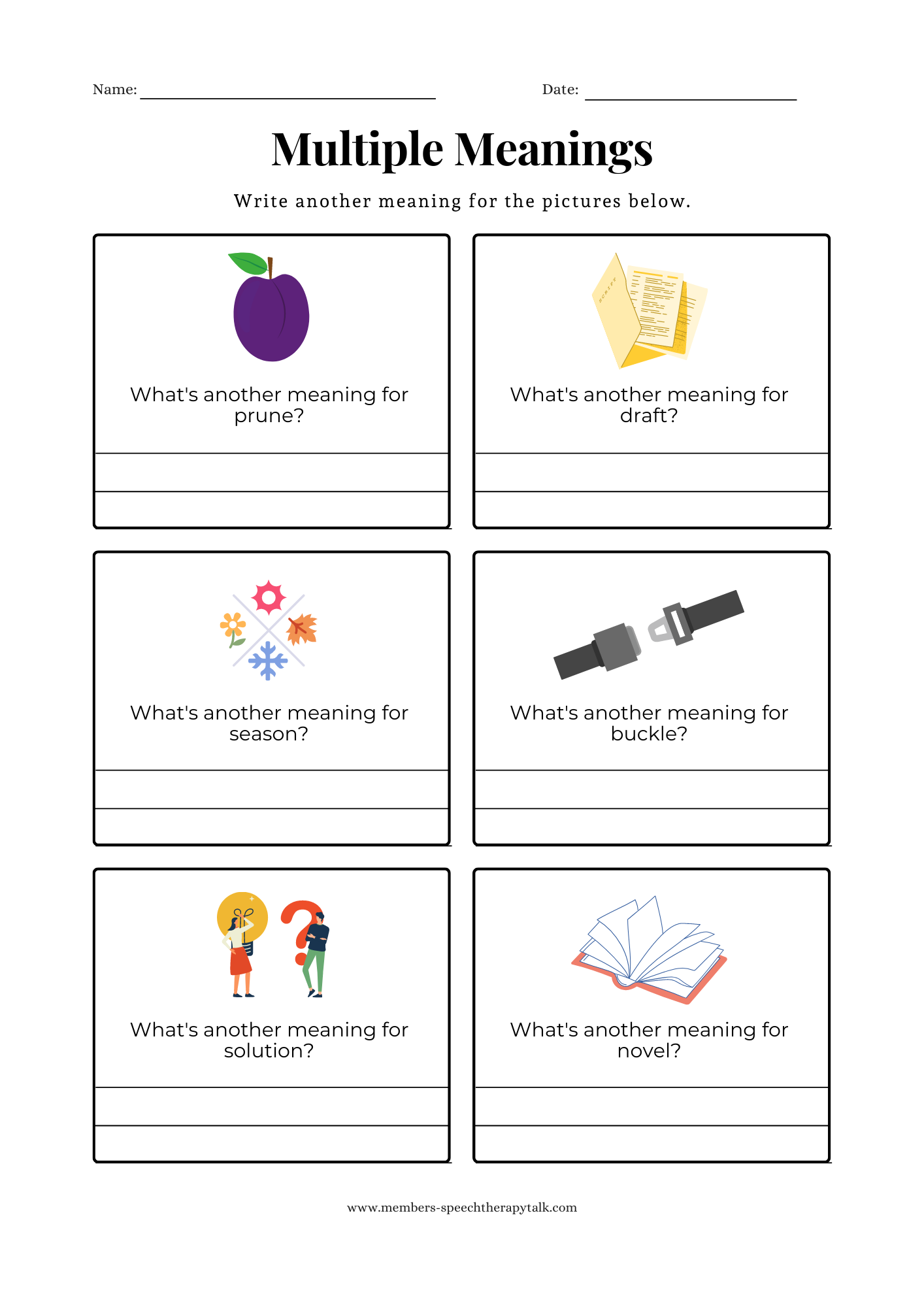 multiple meaning words worksheets