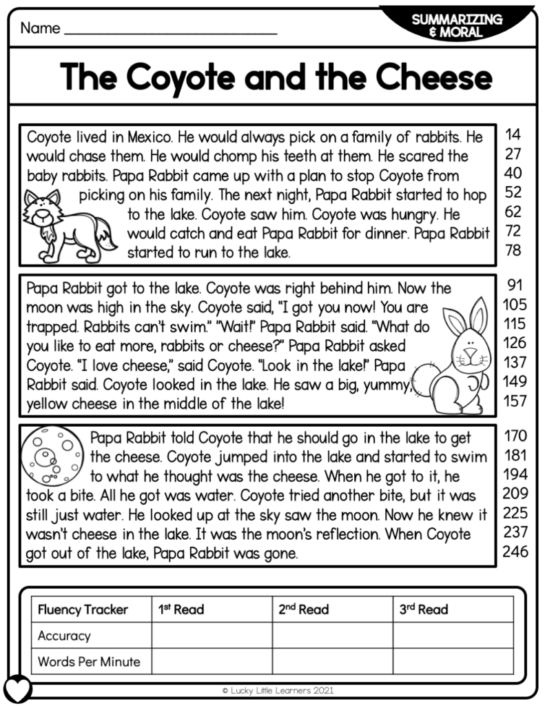 Teaching Summarizing With Fiction Lucky Little Learners