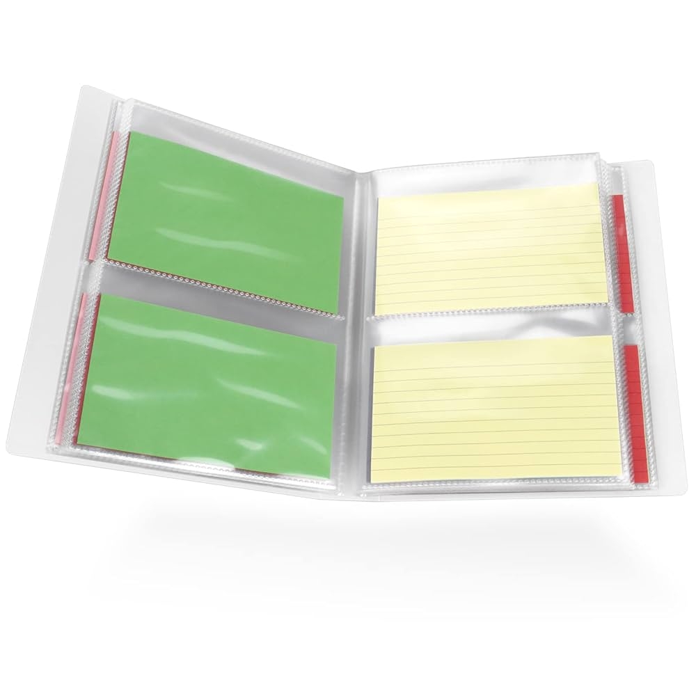Tecmisse Index Card Holder 3 X 5 Inch Flashcard Note Card Organiser Holds 160 Cards Transparent Plastic Index Cards Pockets For Flashcards Recipe Cards And Note Cards Amazon de Stationery Office Supplies