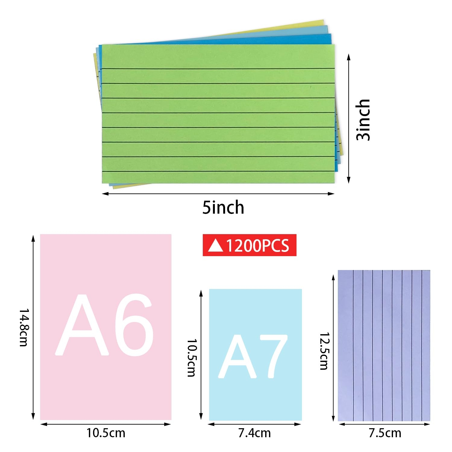 Tflfl Index Paper Cards 3x5 Inch 1200pcs Flash Cards Thin Desertcart INDIA