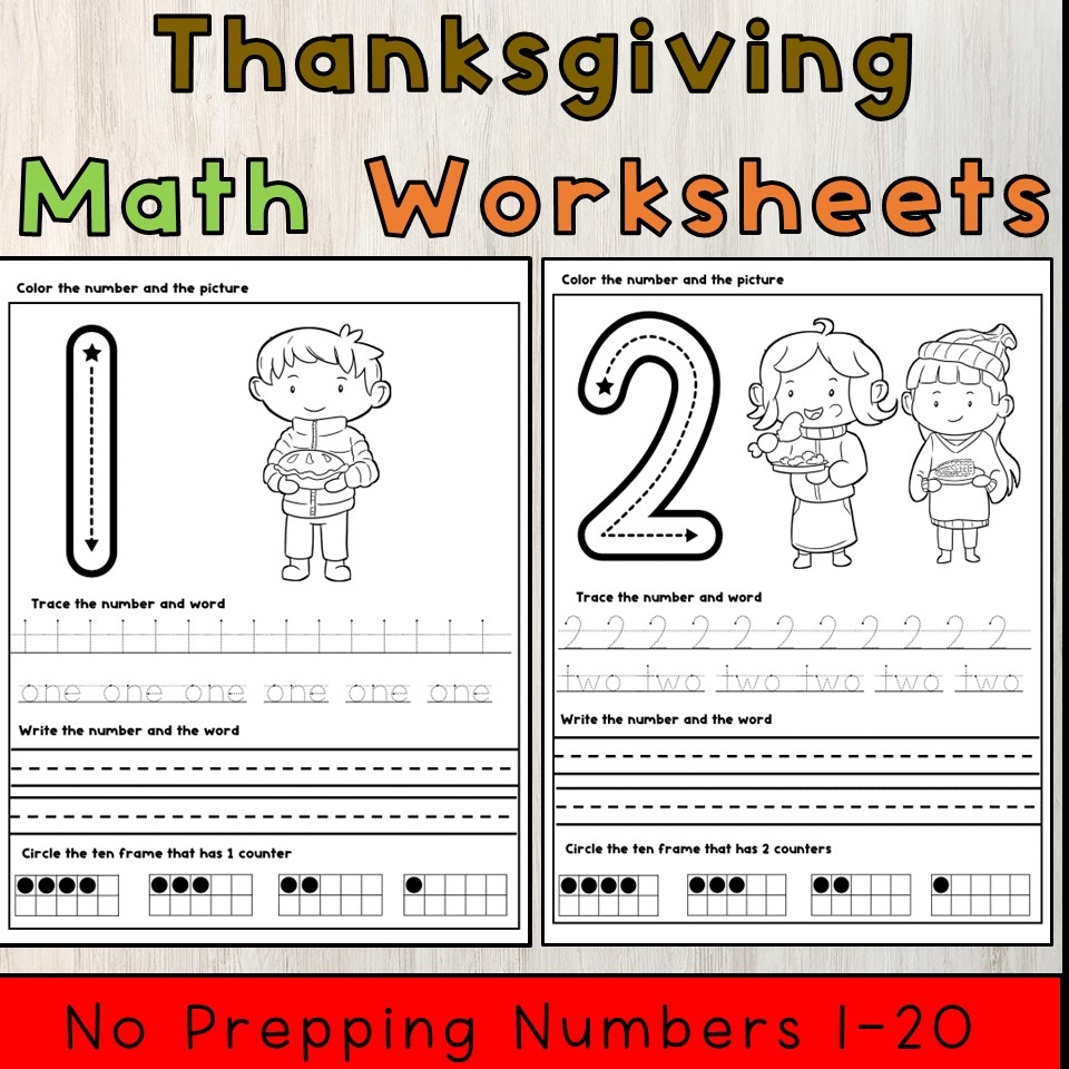 thanksgiving math worksheets