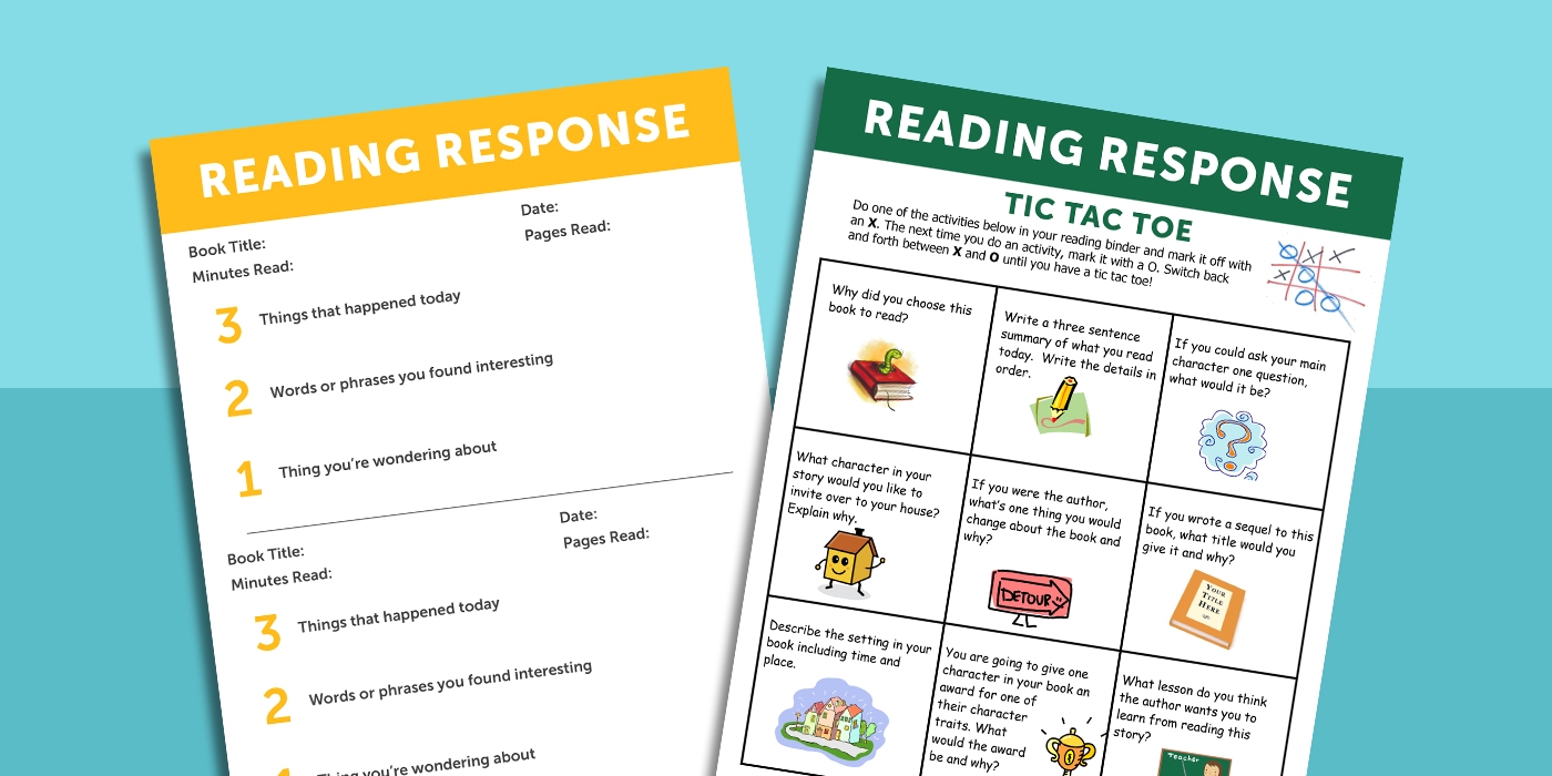 reading response worksheets