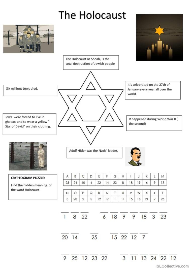 The holocaust A Short Reading On T English ESL Worksheets Pdf Doc