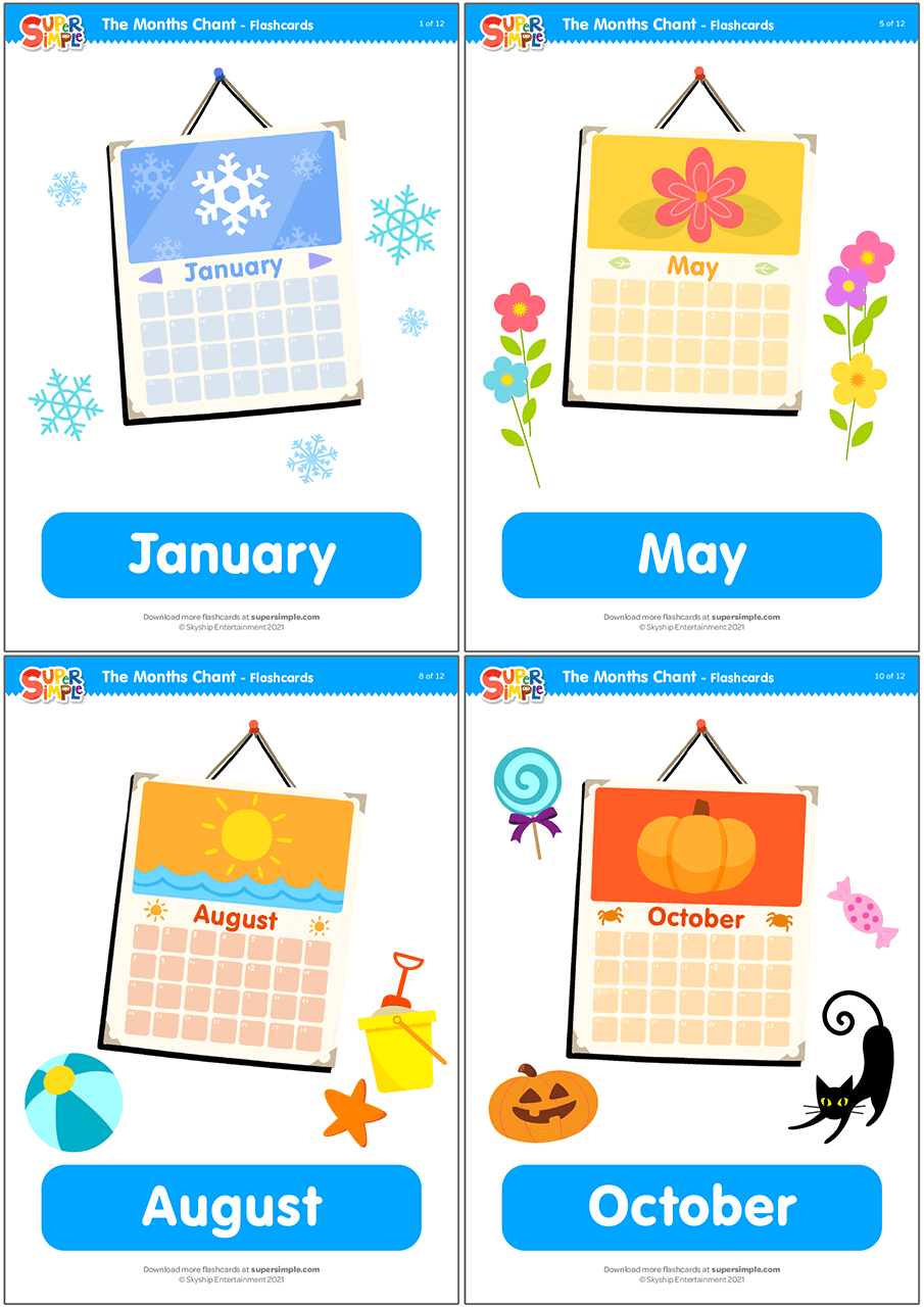 The Months Chant Flashcards Super Simple