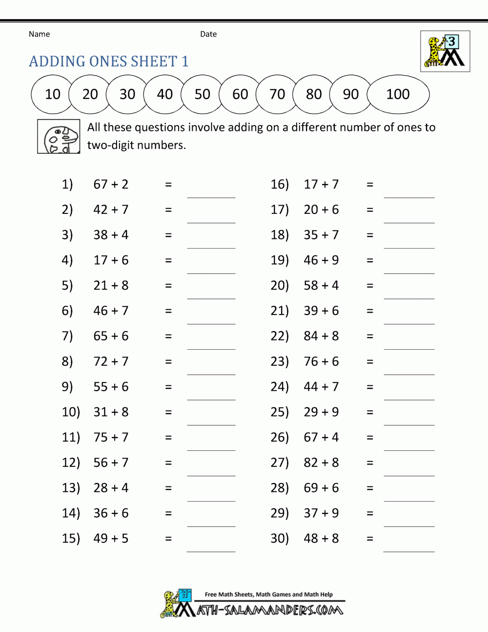 math worksheets for 3rd grade