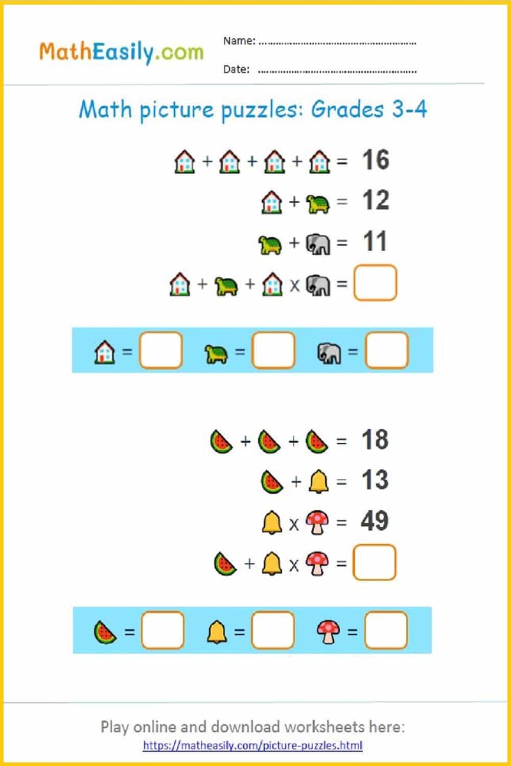 Third Grade Math Worksheets PDF Free Download