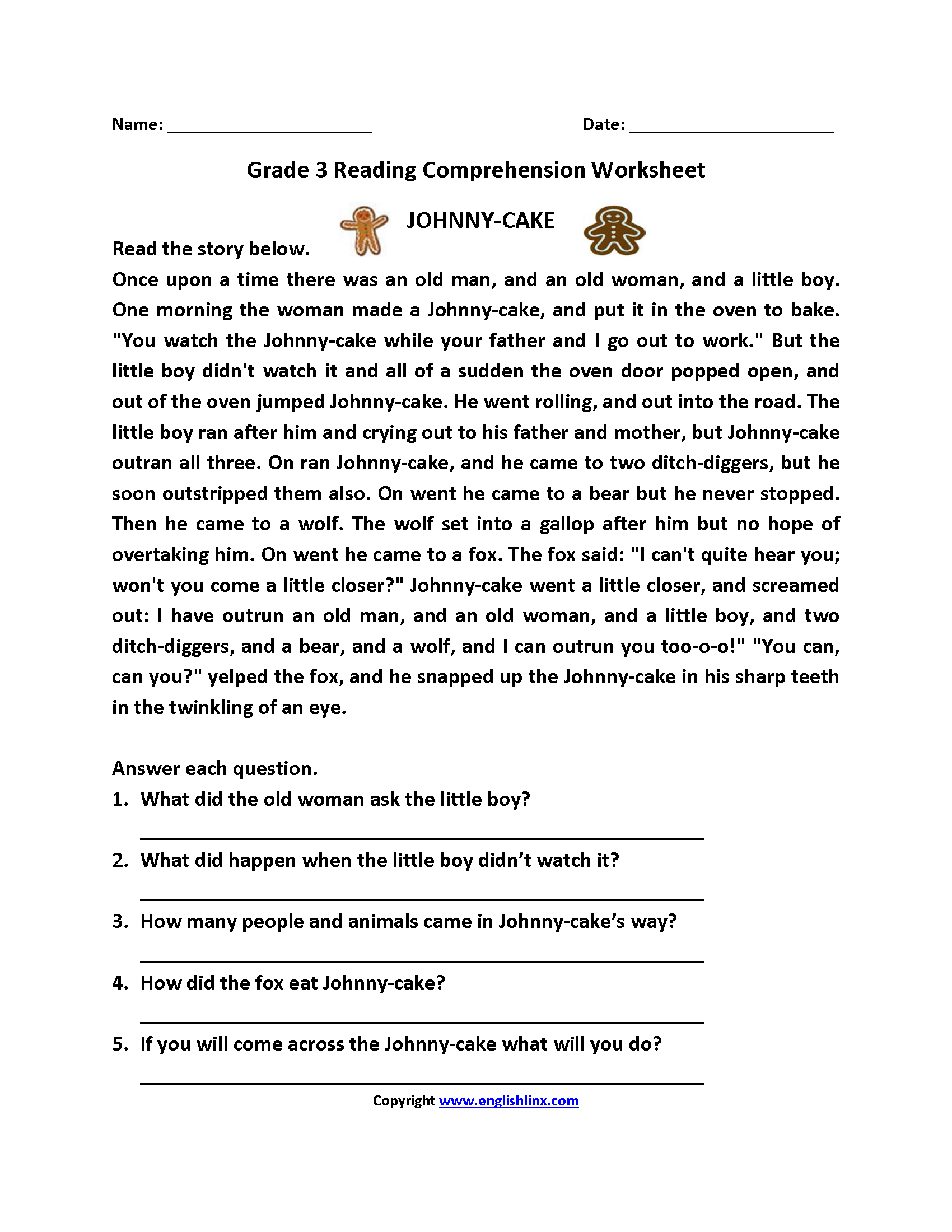 Third Grade Reading Worksheets Improve Fluency Vocabulary