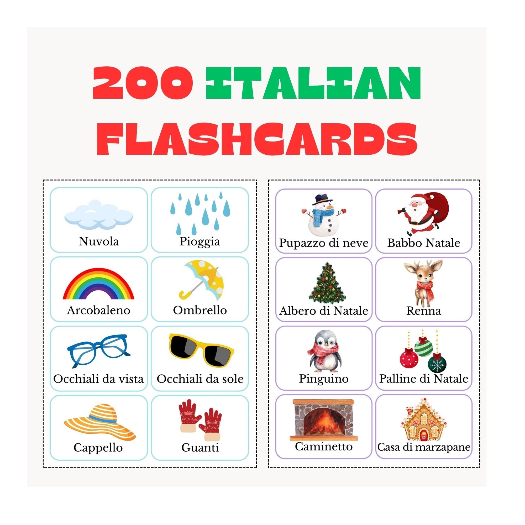 Top 1000 Words In Italian 200 Essential Italian Words Vocabulary Flash Cards Flashcard For Beginners Adults Learn Italian For Beginners Adult Flashcards Free