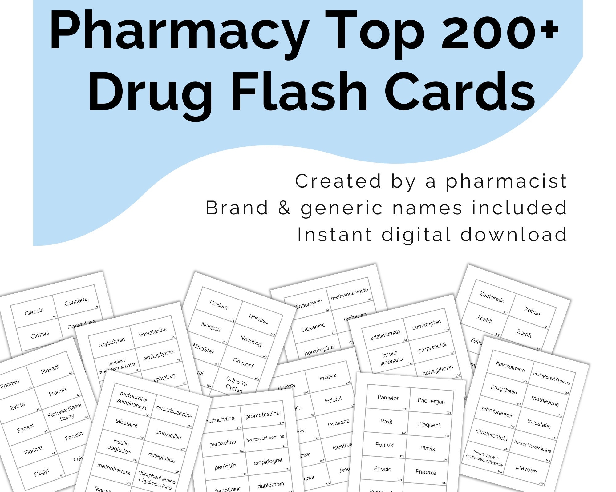 Top 200 Drugs Flash Cards Printable Digital Download Brand Generic Drug Names Nursing Study Guide Pharmacy Technician Test Prep Etsy Top 200 Drugs Flash Cards Printable Digital Download Brand Generic Drug Names Nursing Study Guide Pharmacy Technician Test Prep Etsy
