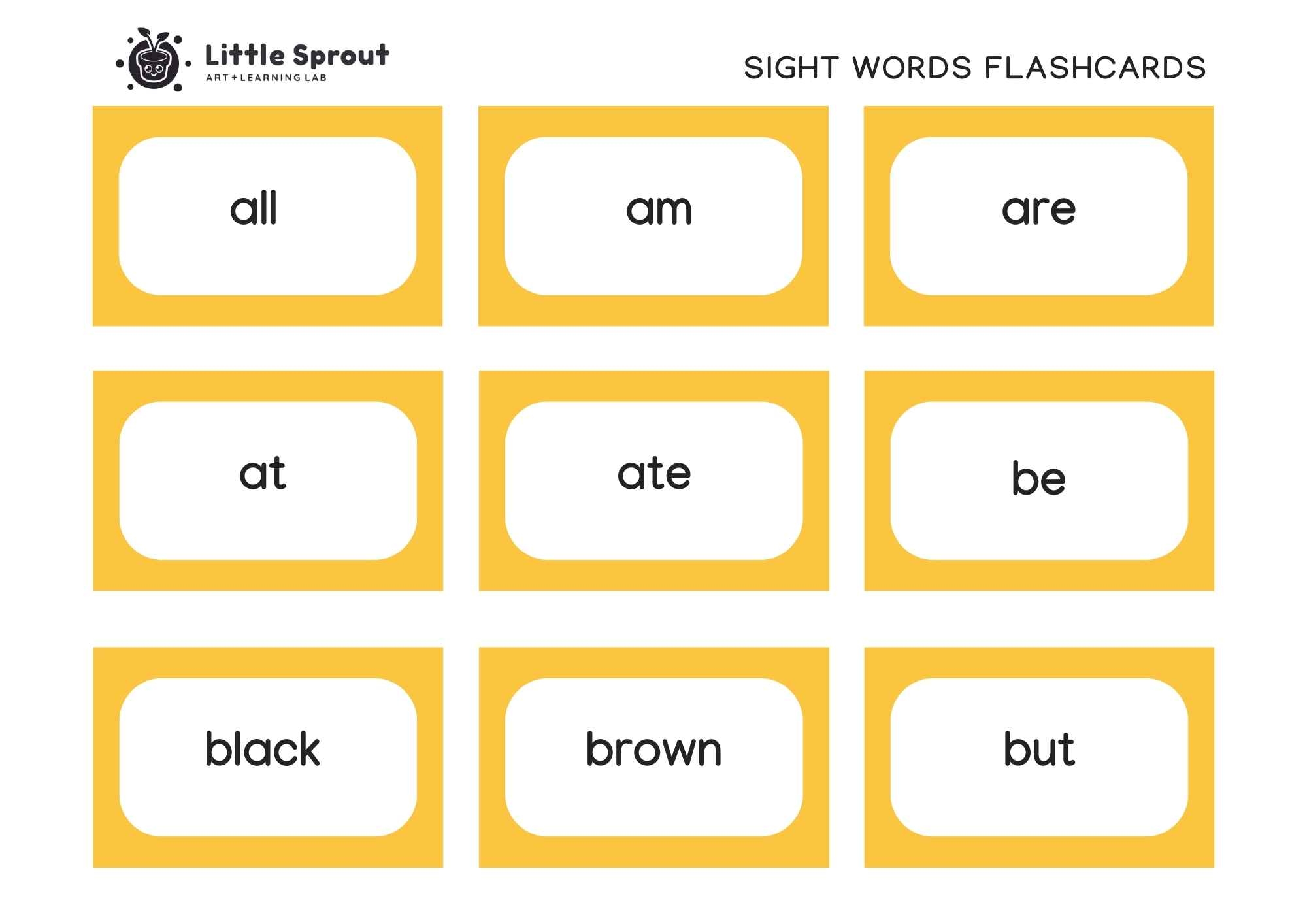 flashcards of words
