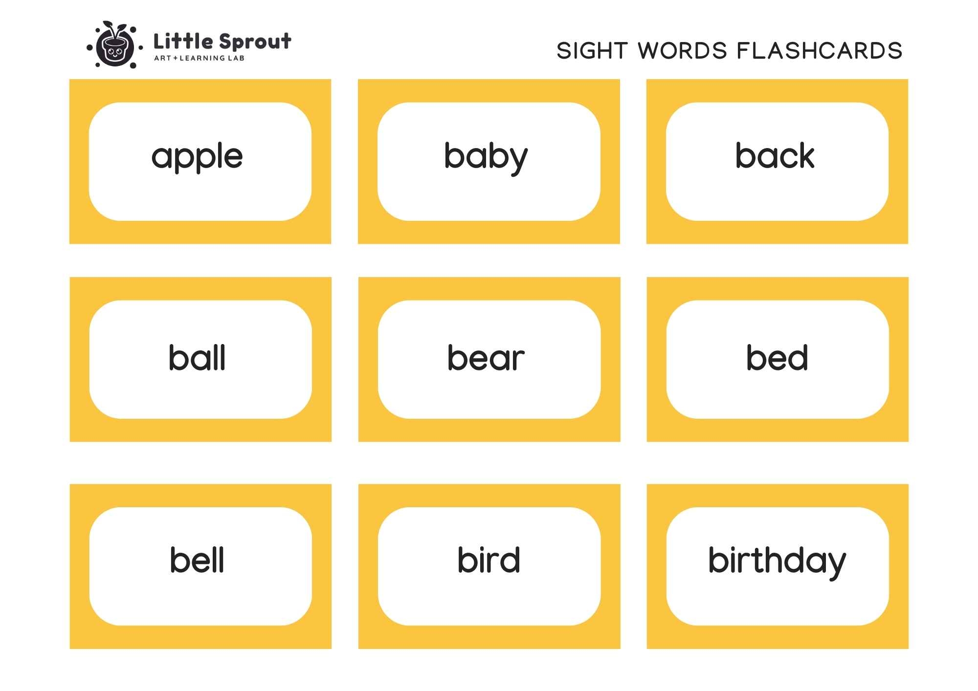 Top Dolch Sight Words Printable Flash Cards Little Sprout