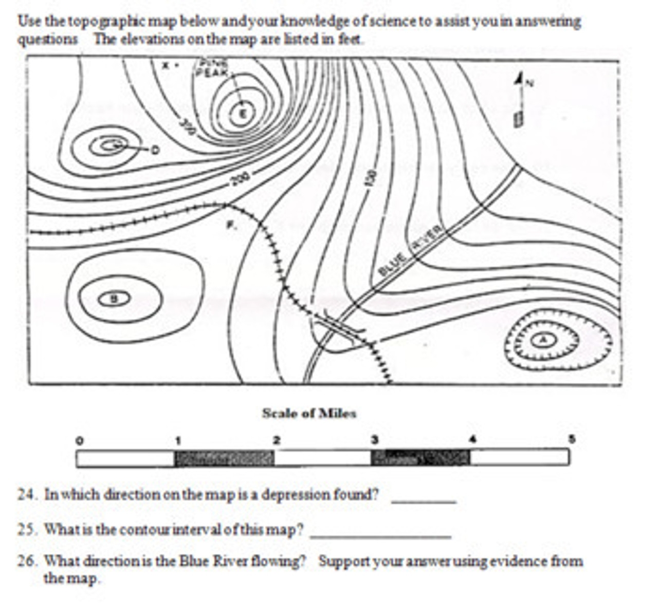 topographic map reading worksheet answer key pdf