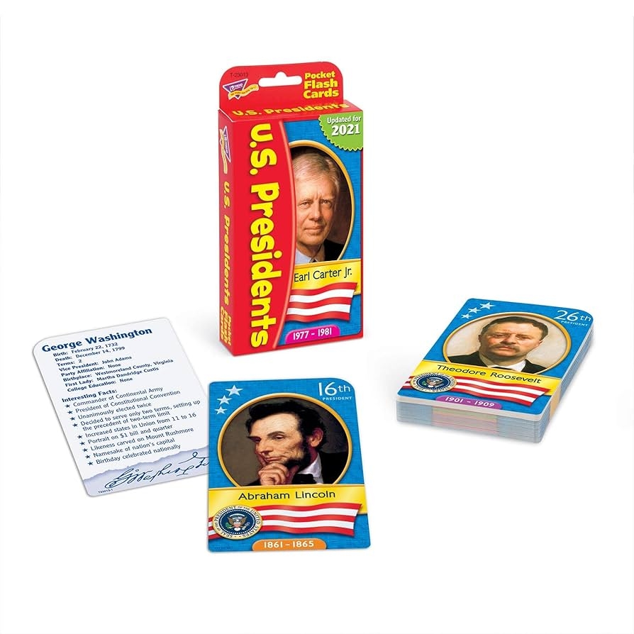Trend Enterprises US Presidents Pocket Flash Cards 56 Amazon de Toys