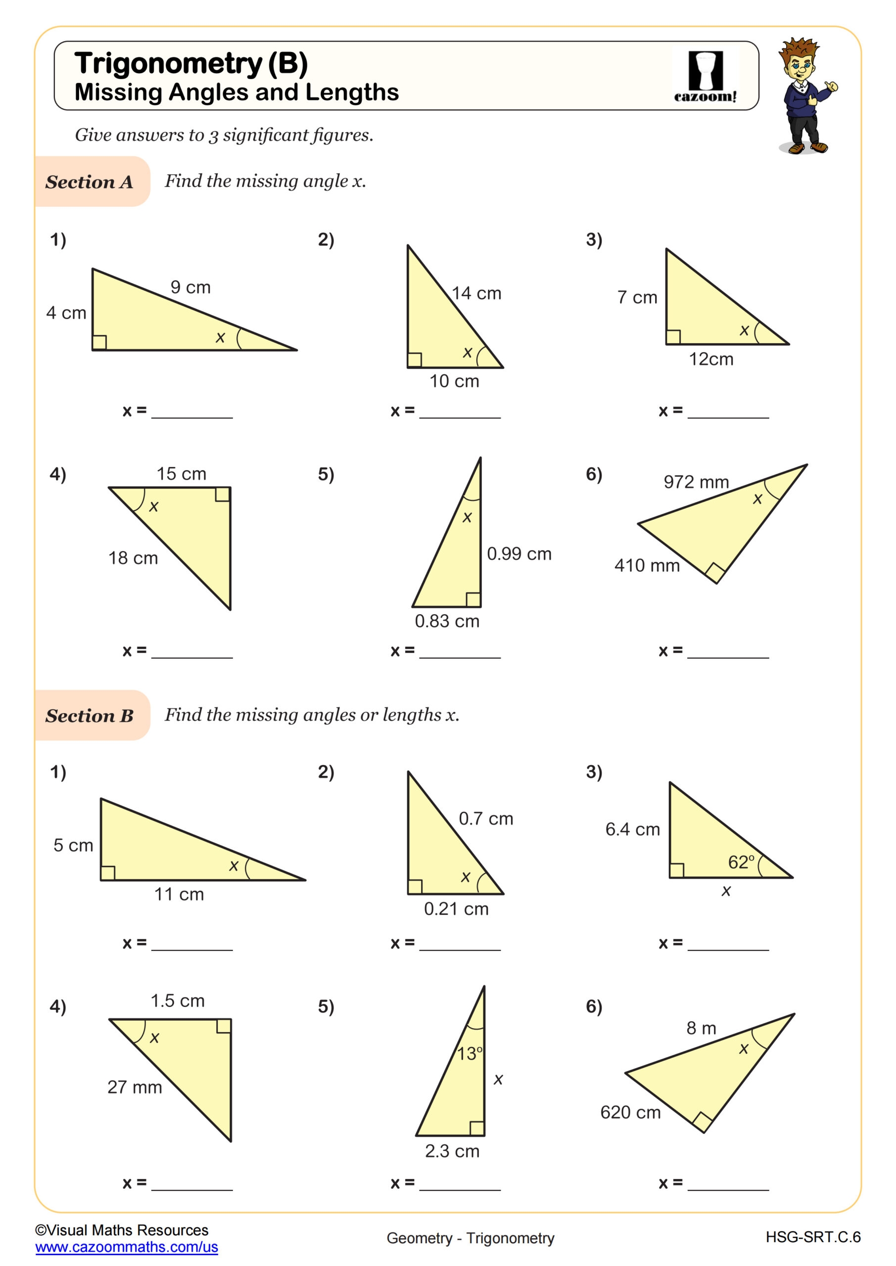 Trigonometric Ratios SOH CAH TOA Missing Side Lengths And Angle Measures Worksheet Fun And Engaging Algebra II PDF Worksheets Cazoom Math Trigonometric Ratios SOH CAH TOA Missing Side Lengths And Angle Measures Worksheet Fun And Engaging Algebra II PDF Worksheets Cazoom Math