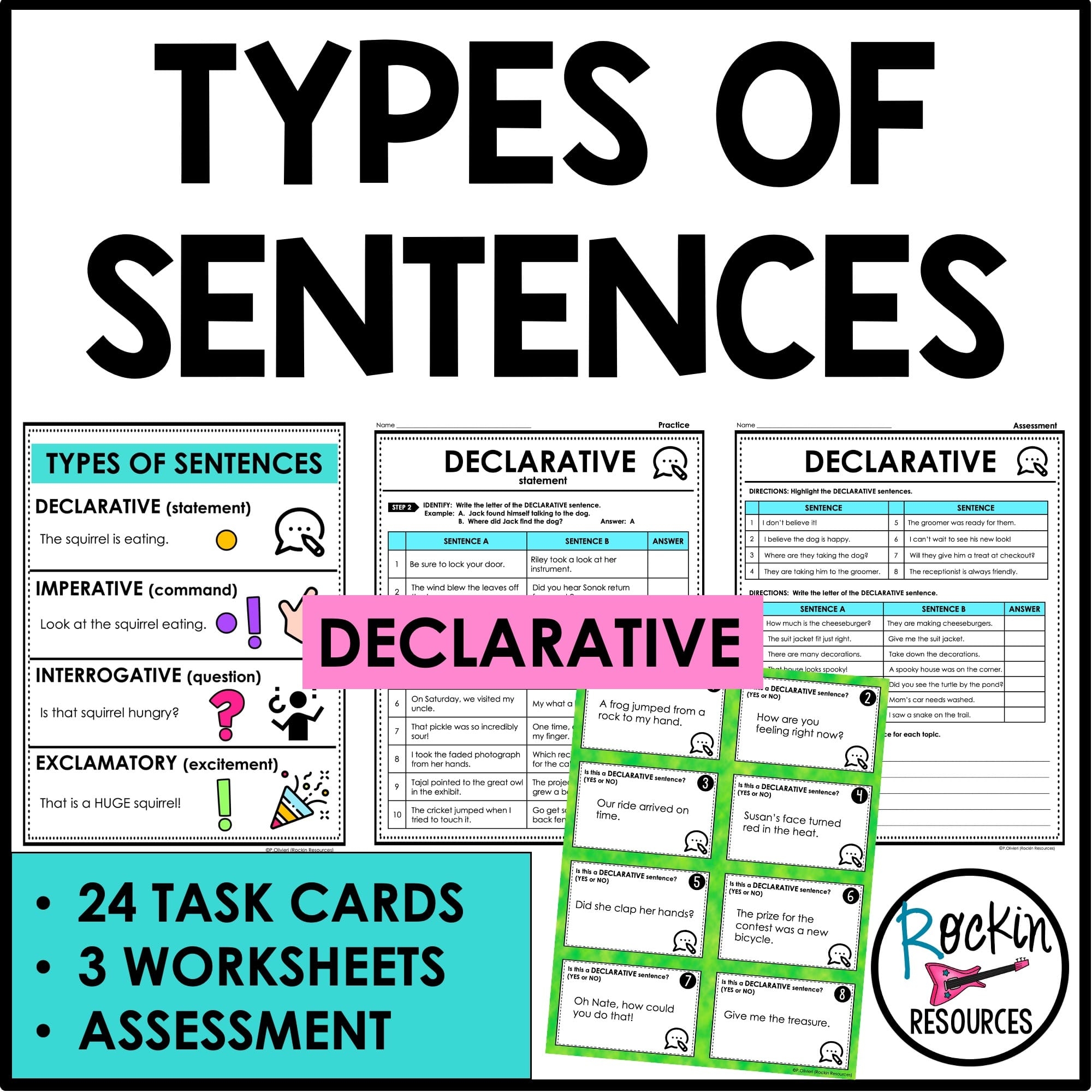 types of sentences worksheets