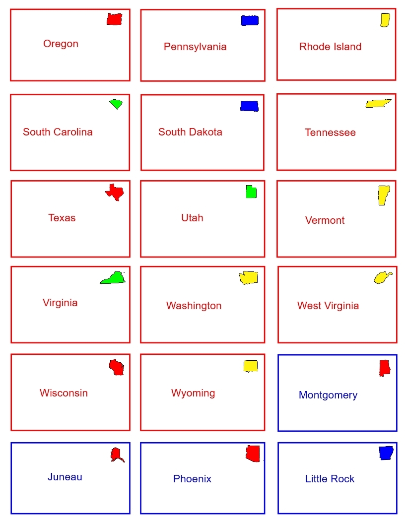 U S States And Capitals Flash Cards Fun And Easy Geography Practice Made By Teachers