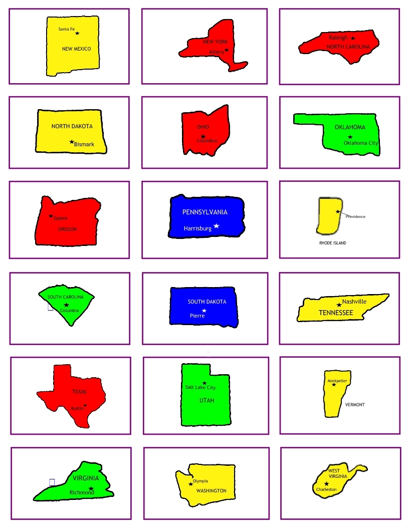 flashcards of the 50 states