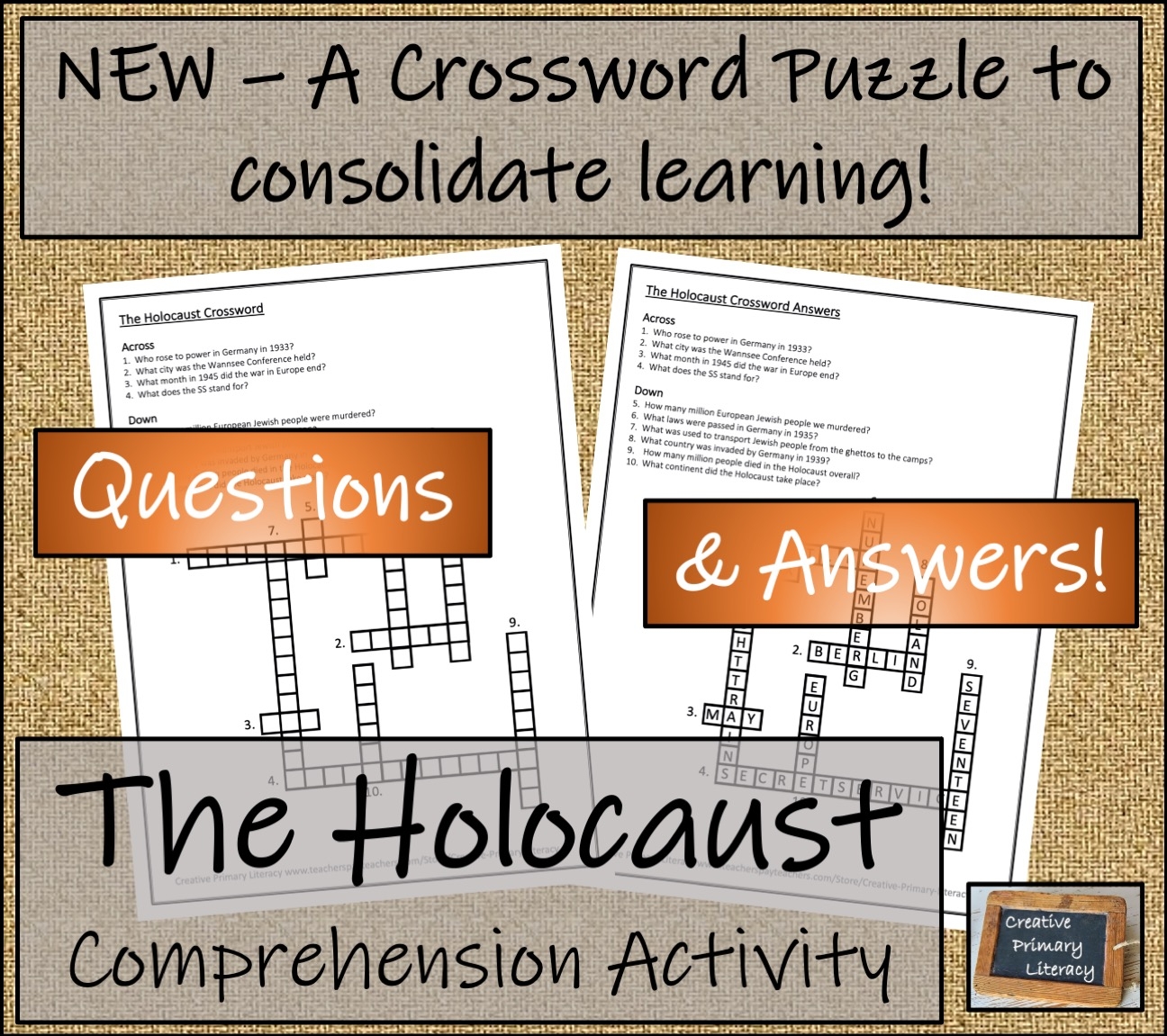 UKS2 The Holocaust Reading Comprehension Activity Digital Print Teaching Resources