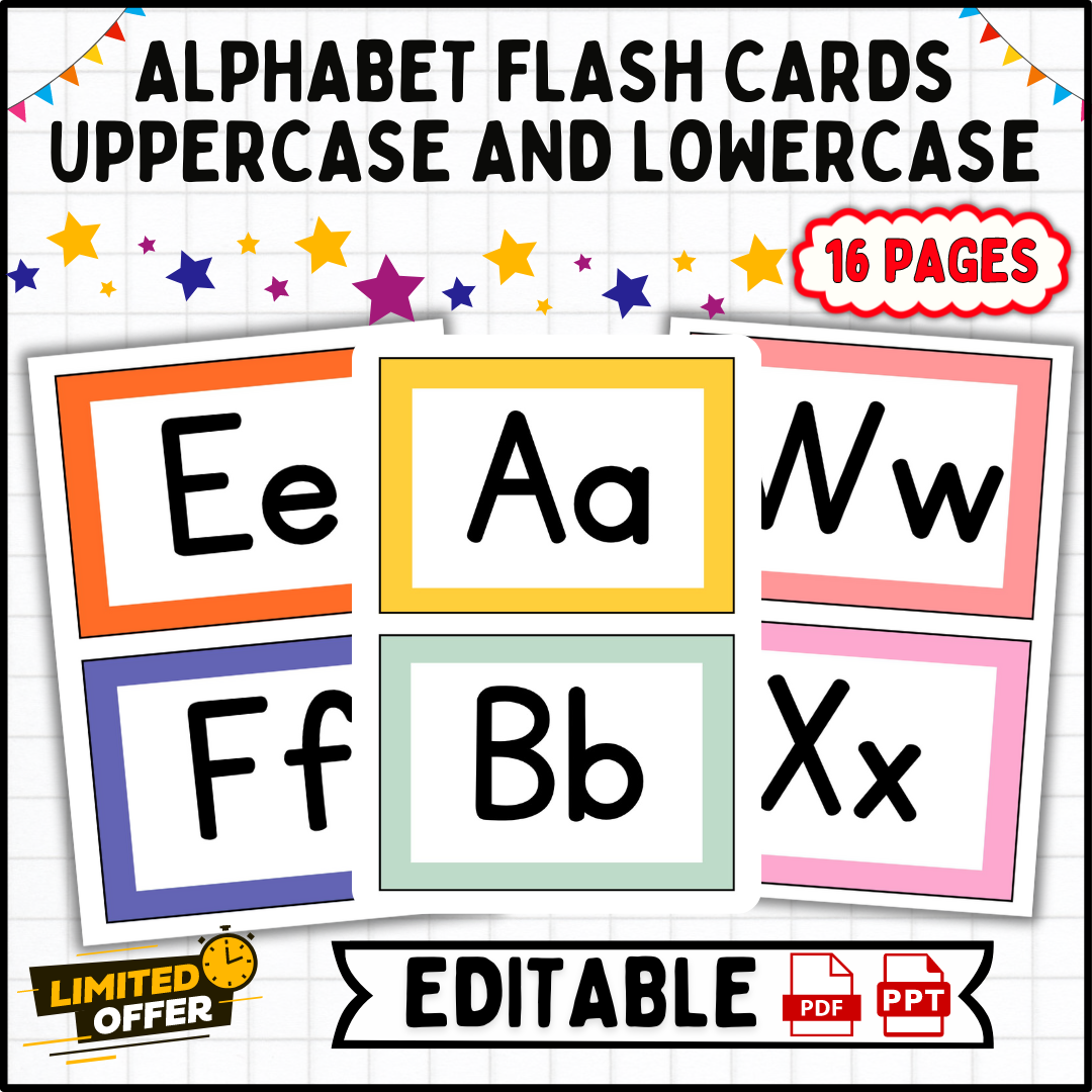 Uppercase And Lowercase Alphabet Flash Cards Letter Learning PreK 1st Grade Made By Teachers