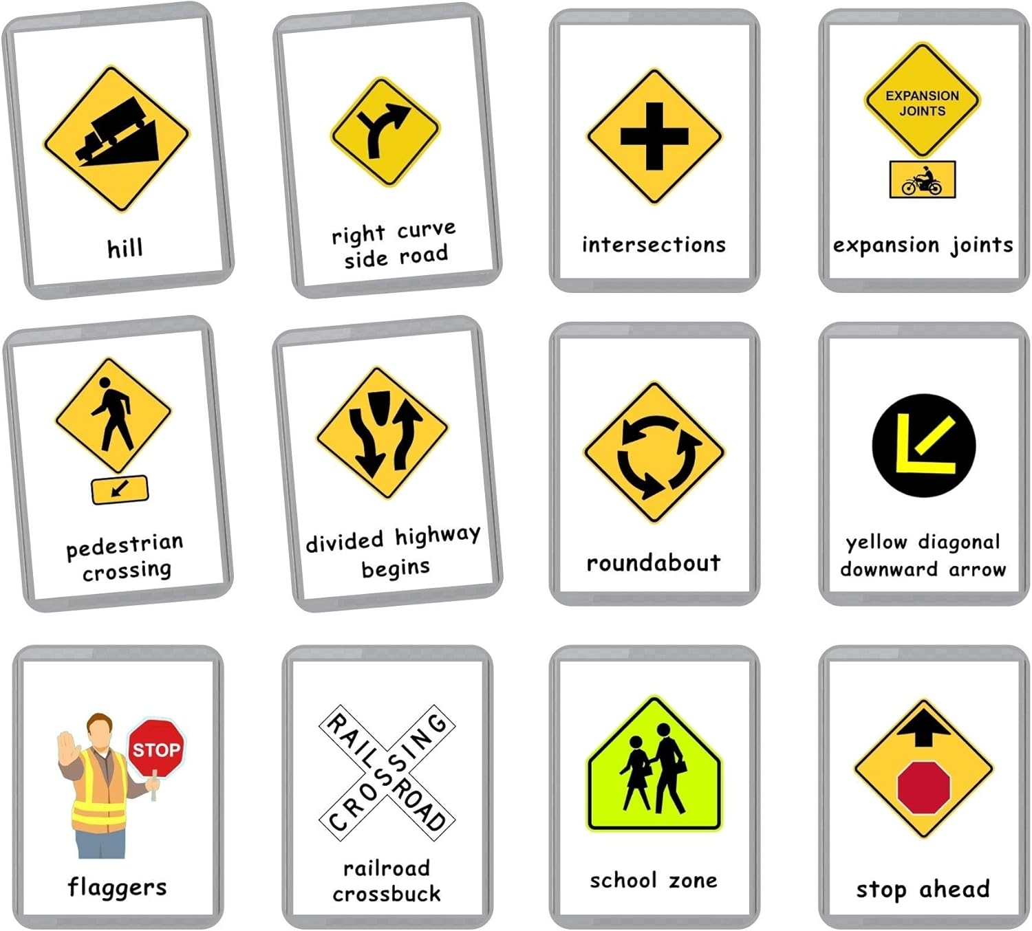 traffic sign flashcards