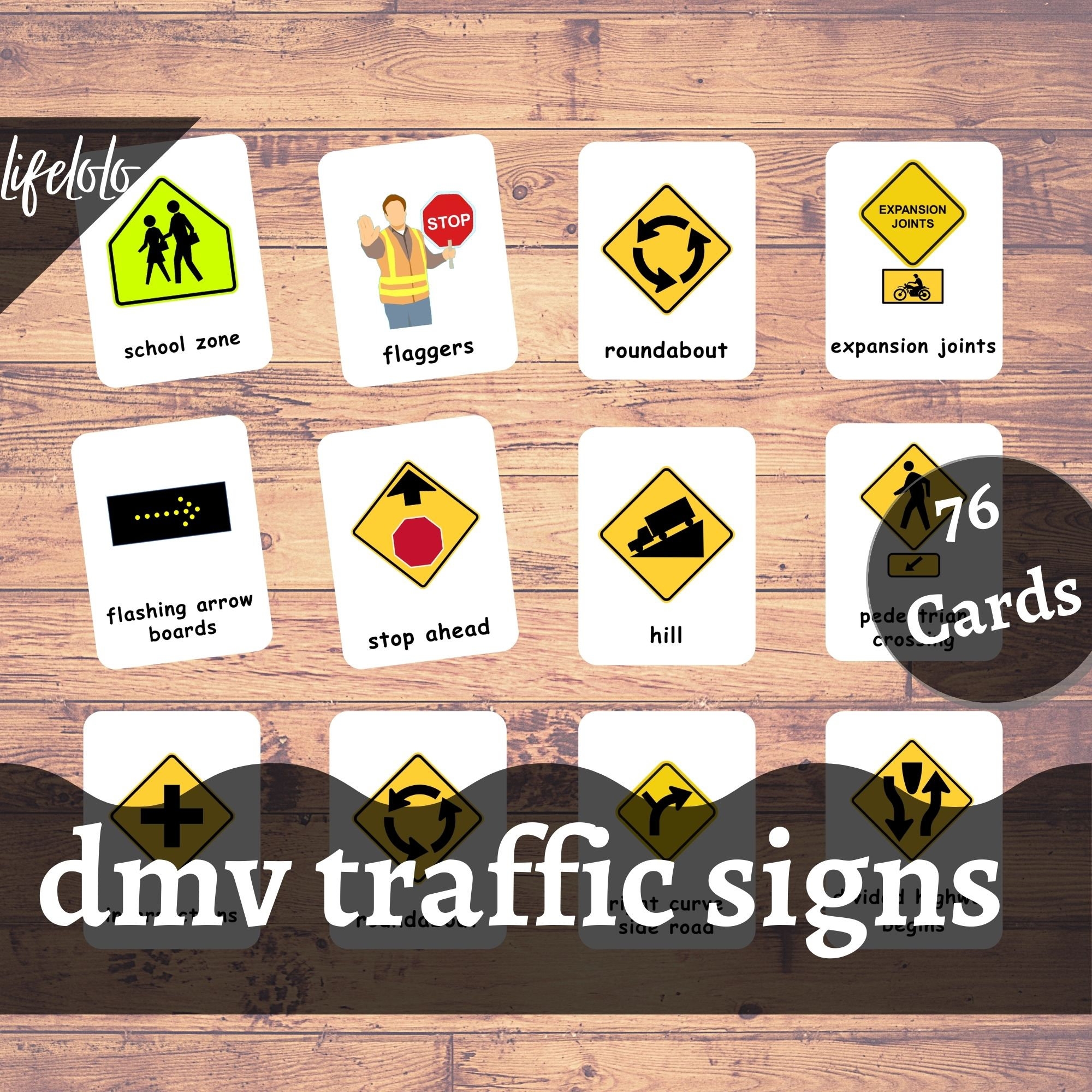 USA Traffic Signs Road Signs Test Flash Cards DMV Permit Practice Test Printable Cards Street Signs Road Signals Printable Pdf Download Etsy