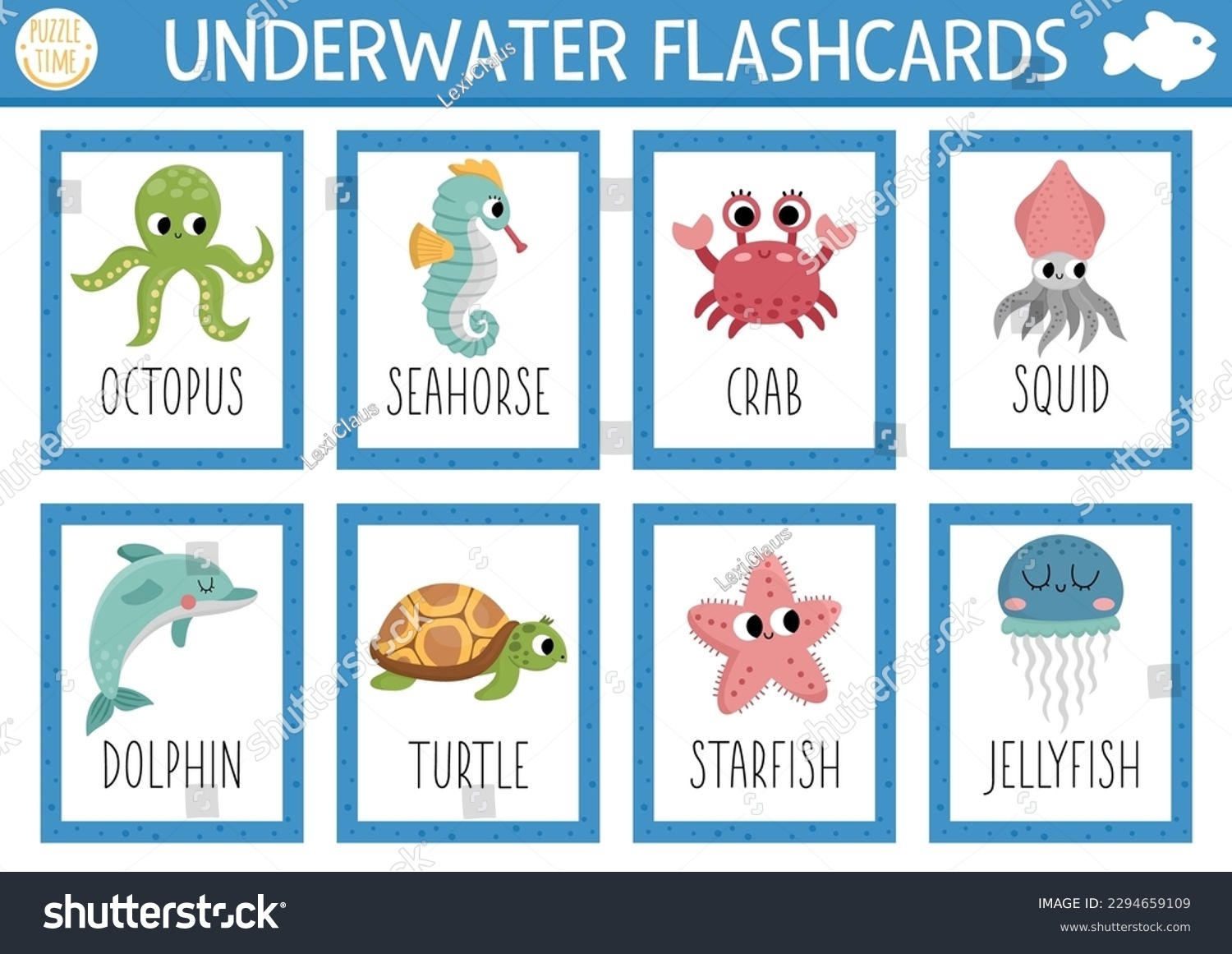 sea animals flashcards