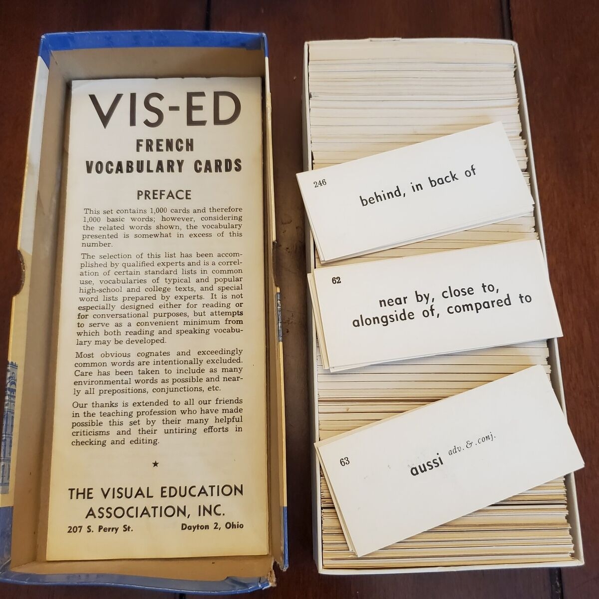 Vis Ed French Vocabulary Cards Visual Education 1000 Language Study Flashcards EBay