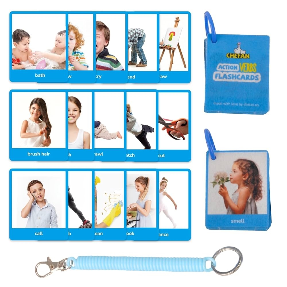 Vocabulary Builder Flashcards 62 Action Verbs Flashcards For Kids And Adults Flashcards For ESL Teaching Materials Picture Cards For Speech Therapy And Home School Amazon de Toys