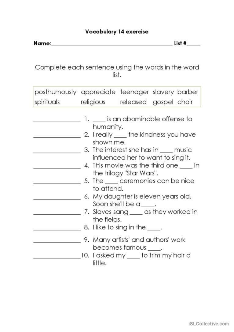 5th grade english worksheets