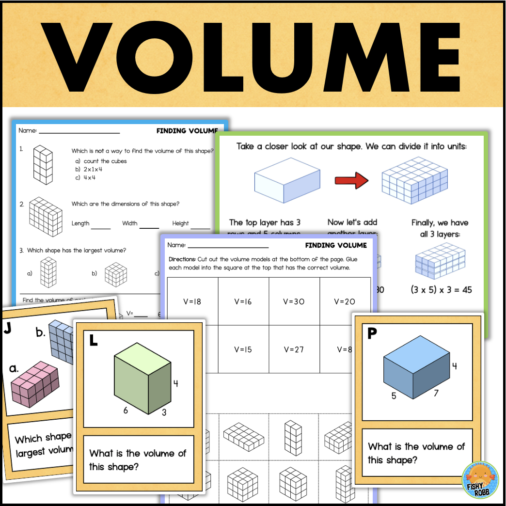 worksheets on volume of rectangular prisms
