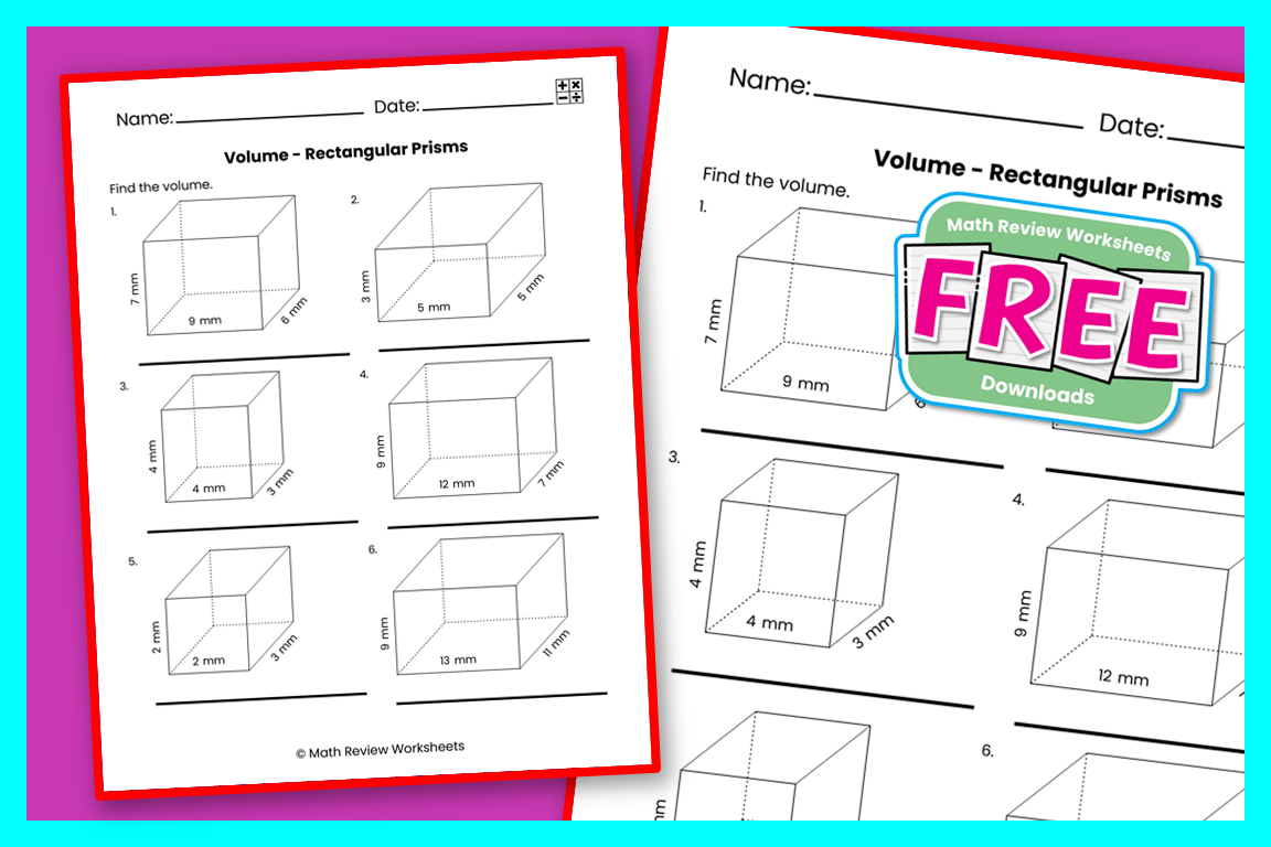 volume of rectangular prism worksheet