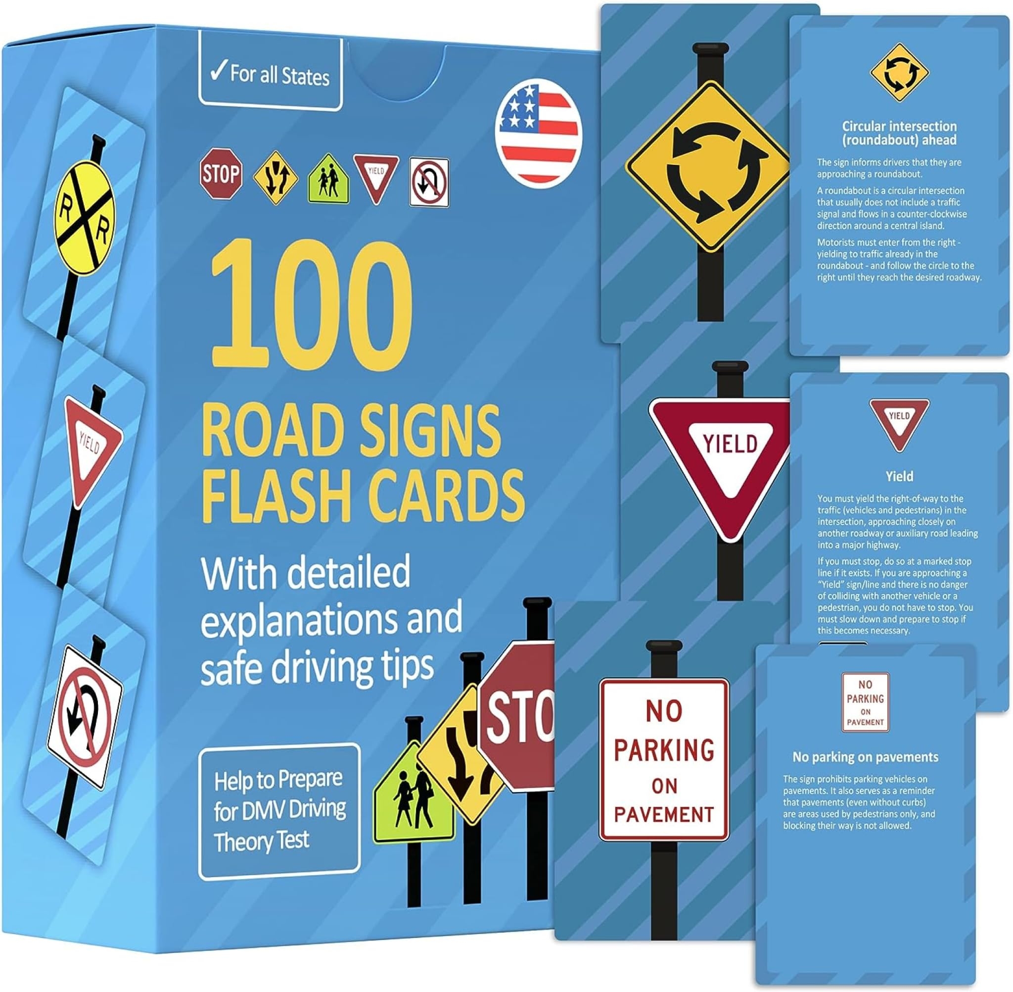 WELL BALANCED Road Signs Flash Cards With Detailed Explanations And Safe Driving Tips Stocking Stuffers For Teens Boys Gifts For 16 Year Old Boy Birthday Educational Gift Amazon ae Office Products