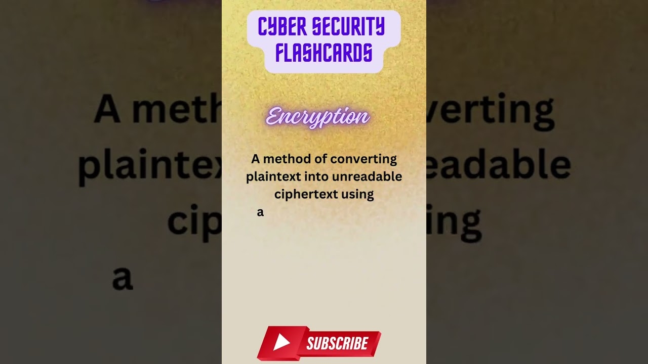 What Is Encryption Cyber Security Flashcards shorts YouTube