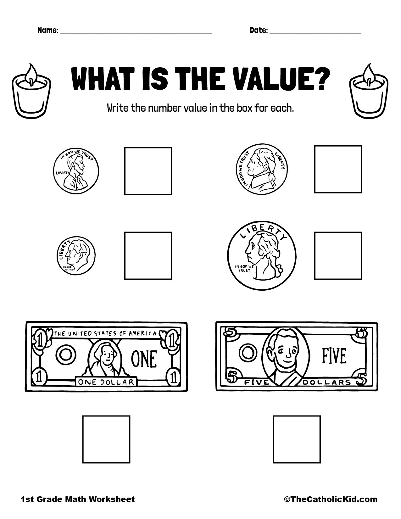 What Is The Value Money Worksheet TheCatholicKid