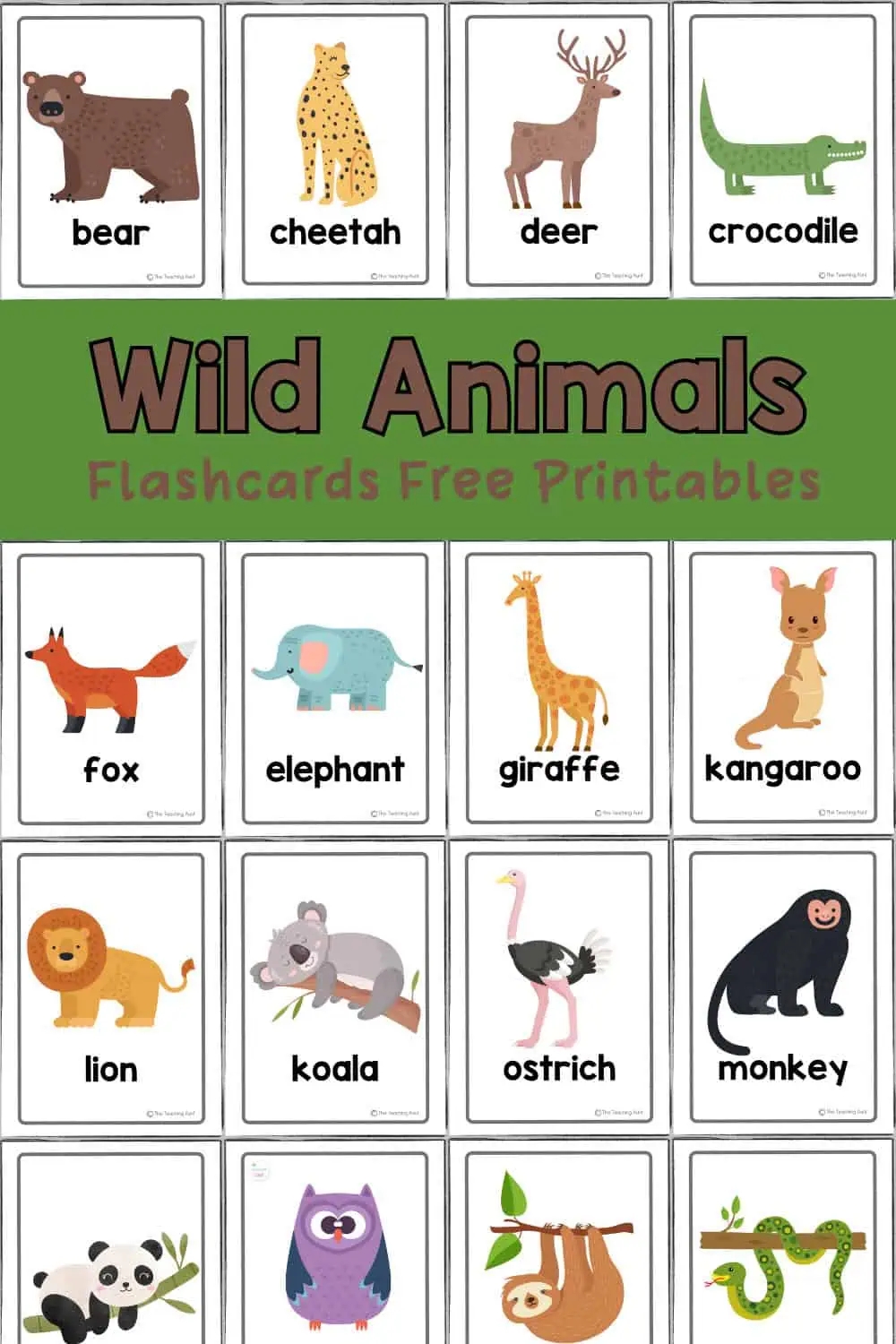 animal flashcards printable
