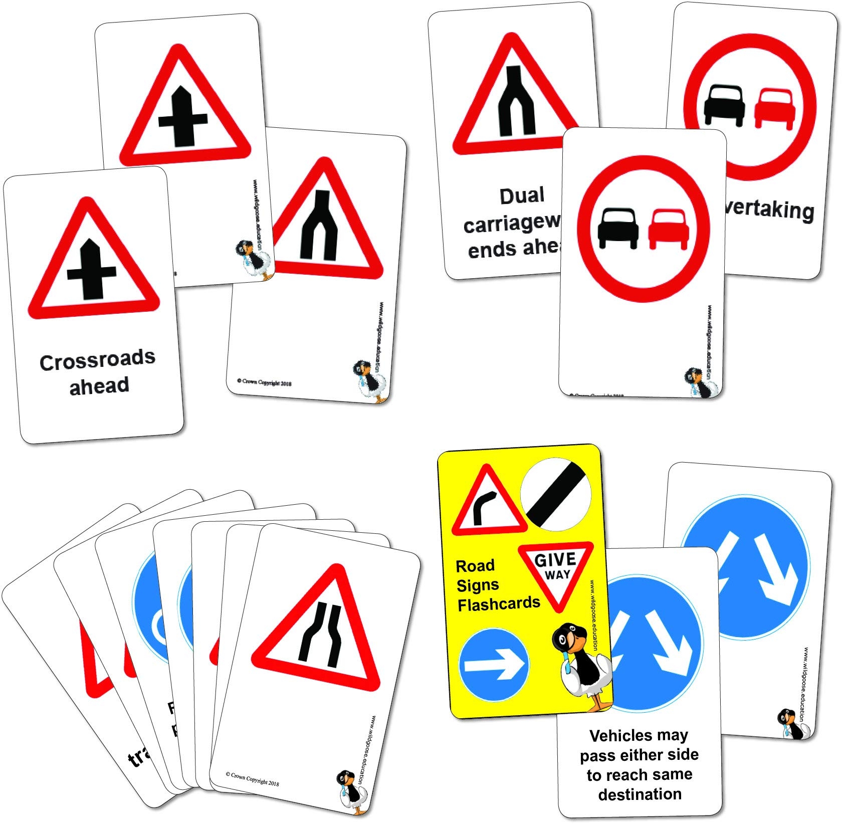 Wildgoose Education Road Sign Flashcards Warning And Mandatory Signs Set Amazon de Stationery Office Supplies