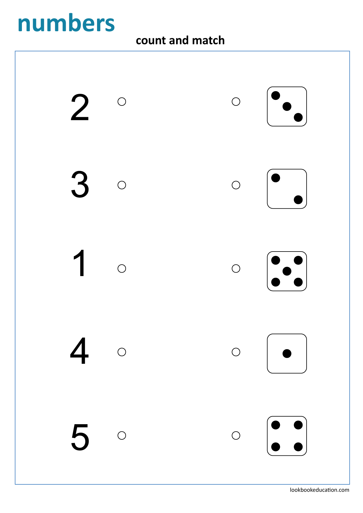 Worksheet Matching Numbers Dice Lookbook Education Worksheet Matching Numbers Dice Lookbook Education