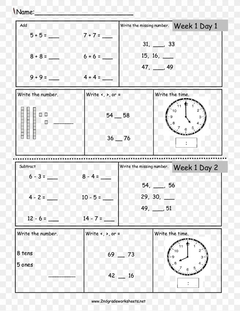 Worksheet Second Grade Mathematics Saxon Math Fraction PNG