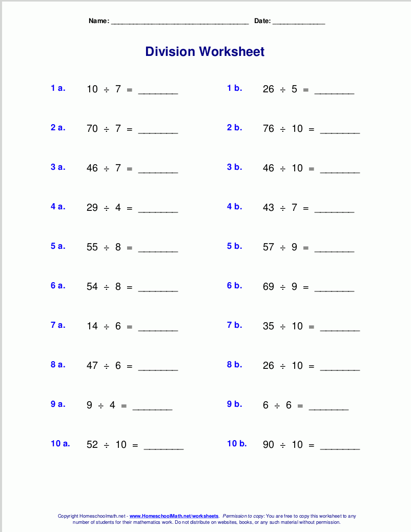 long division worksheets grade 4