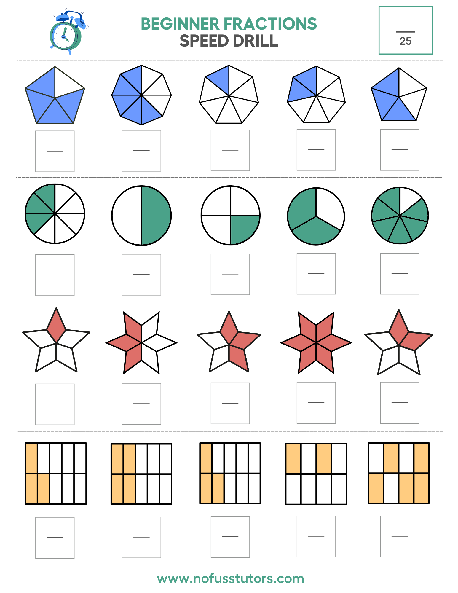 Worksheets For Fractions Beautifully Designed Modern Worksheets
