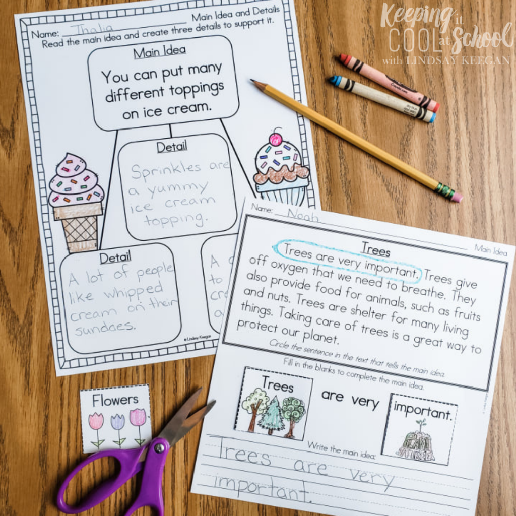 main idea worksheet
