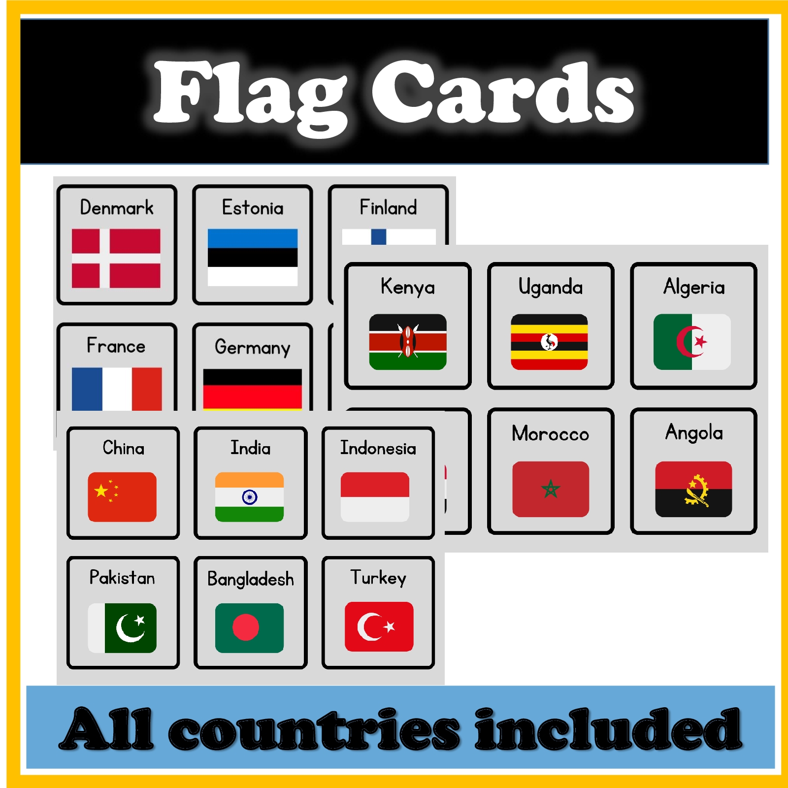 World Countries And Capitals Memory Flash Cards Made By Teachers