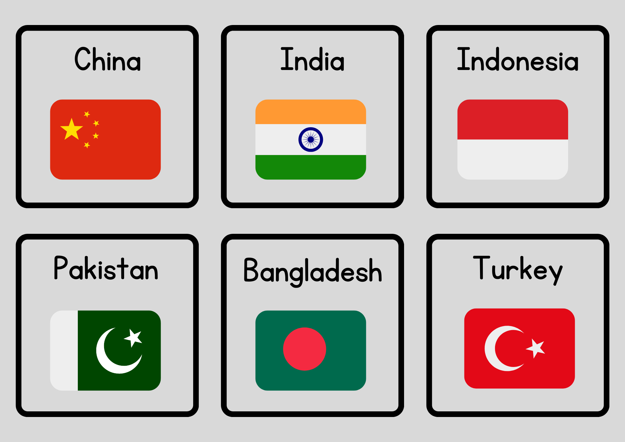 World Countries And Capitals Memory Flash Cards Made By Teachers
