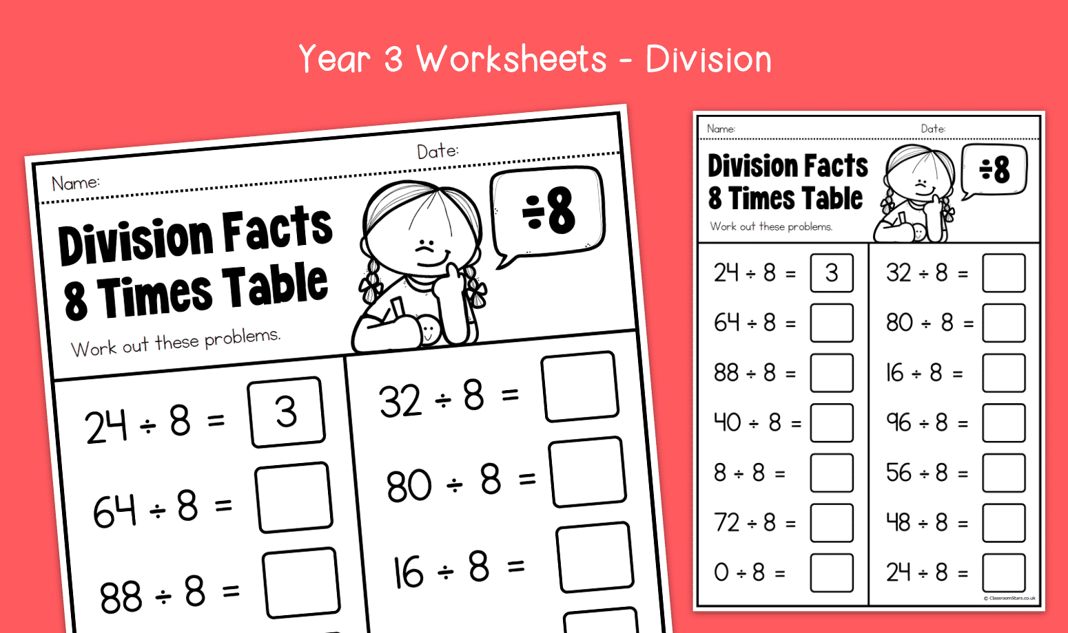 division facts worksheets