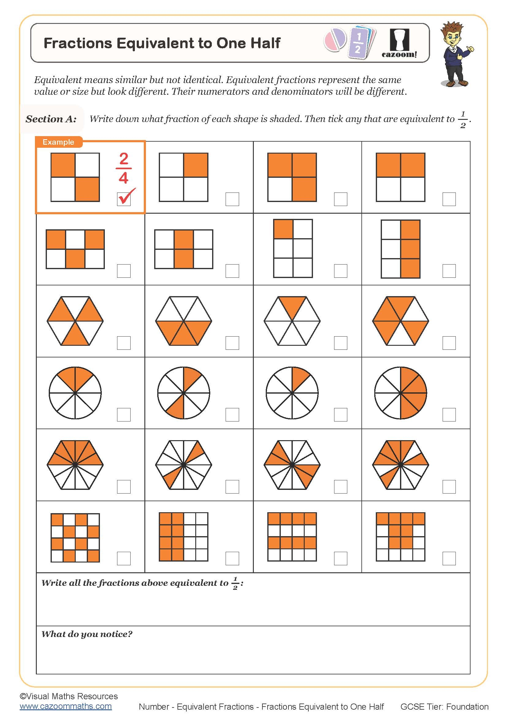 equivalent fraction worksheets
