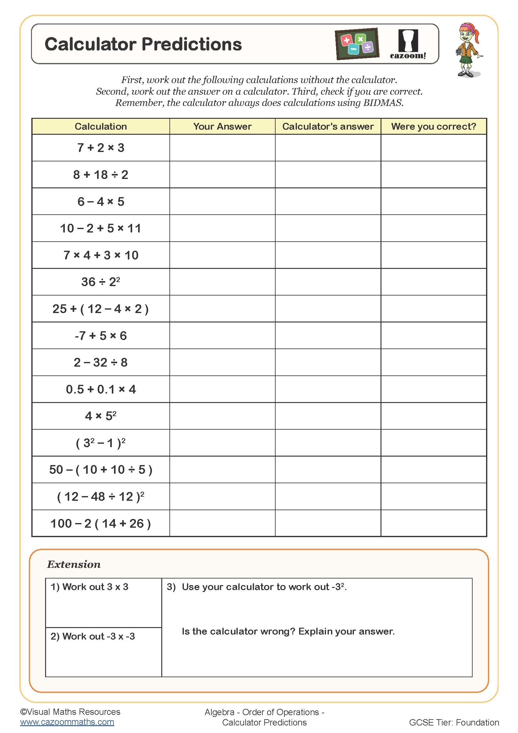 Year 8 Calculator Methods Worksheets PDF Printable Worksheets